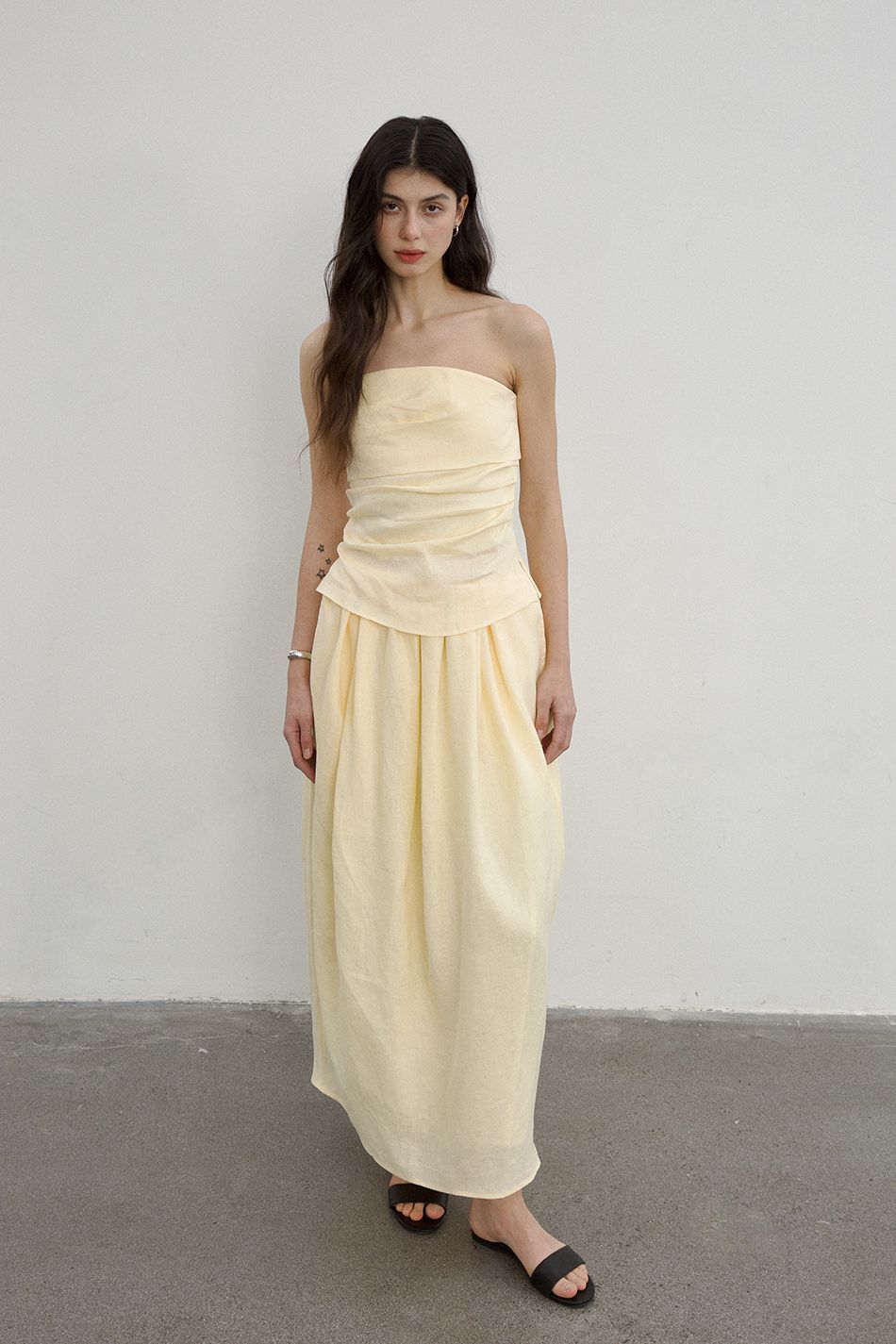 Bud linen dress yellow