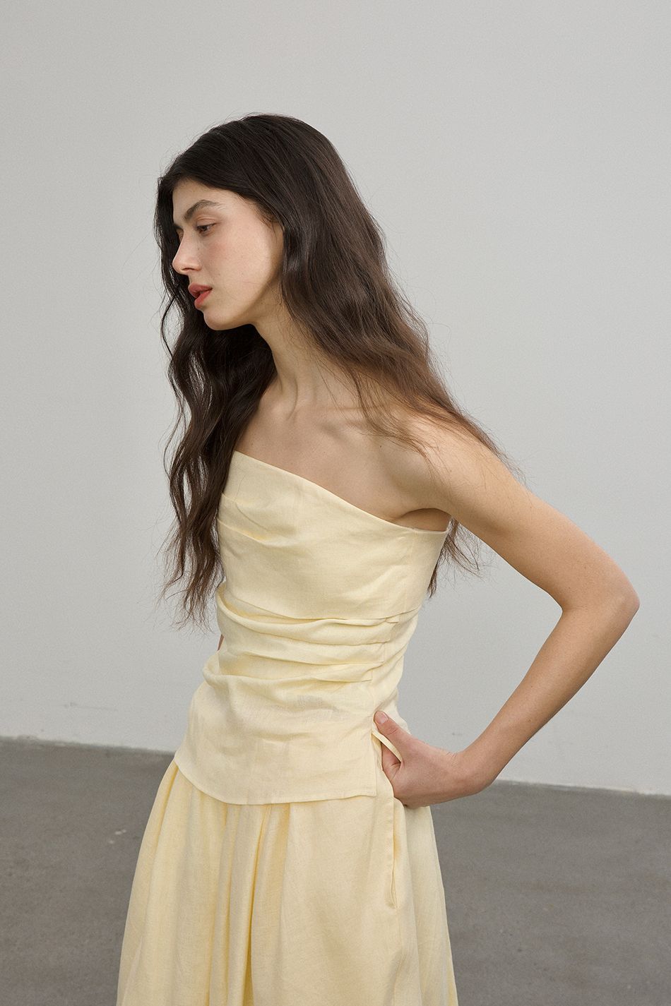 Bud linen dress yellow