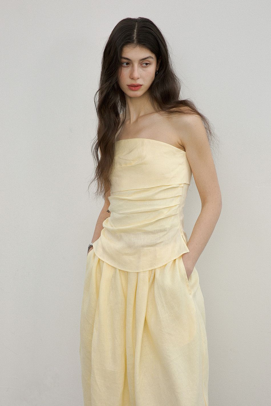 Bud linen dress yellow