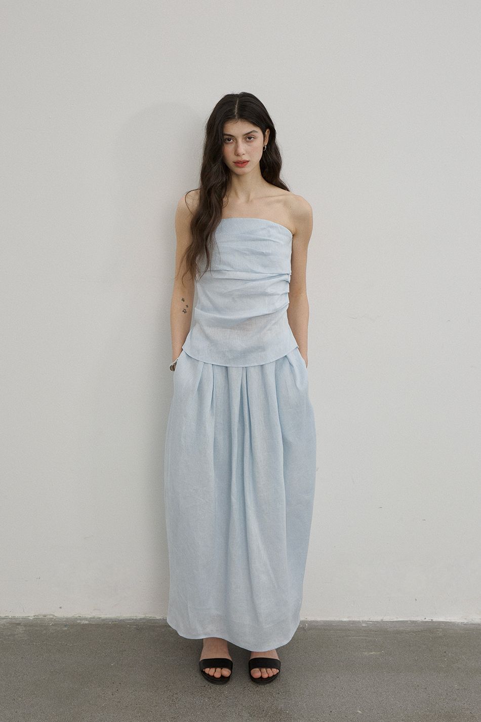 Bud linen dress blue