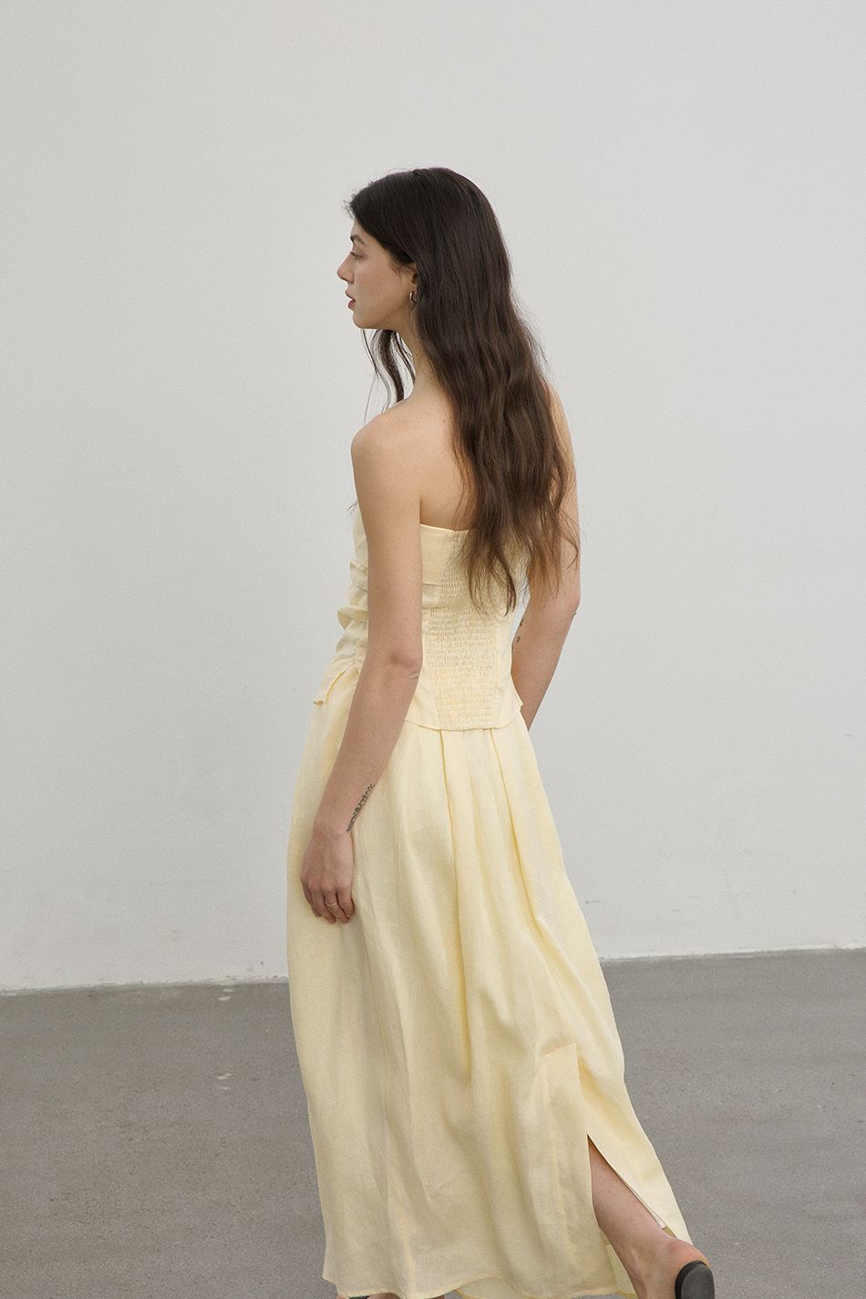 Bud linen dress yellow