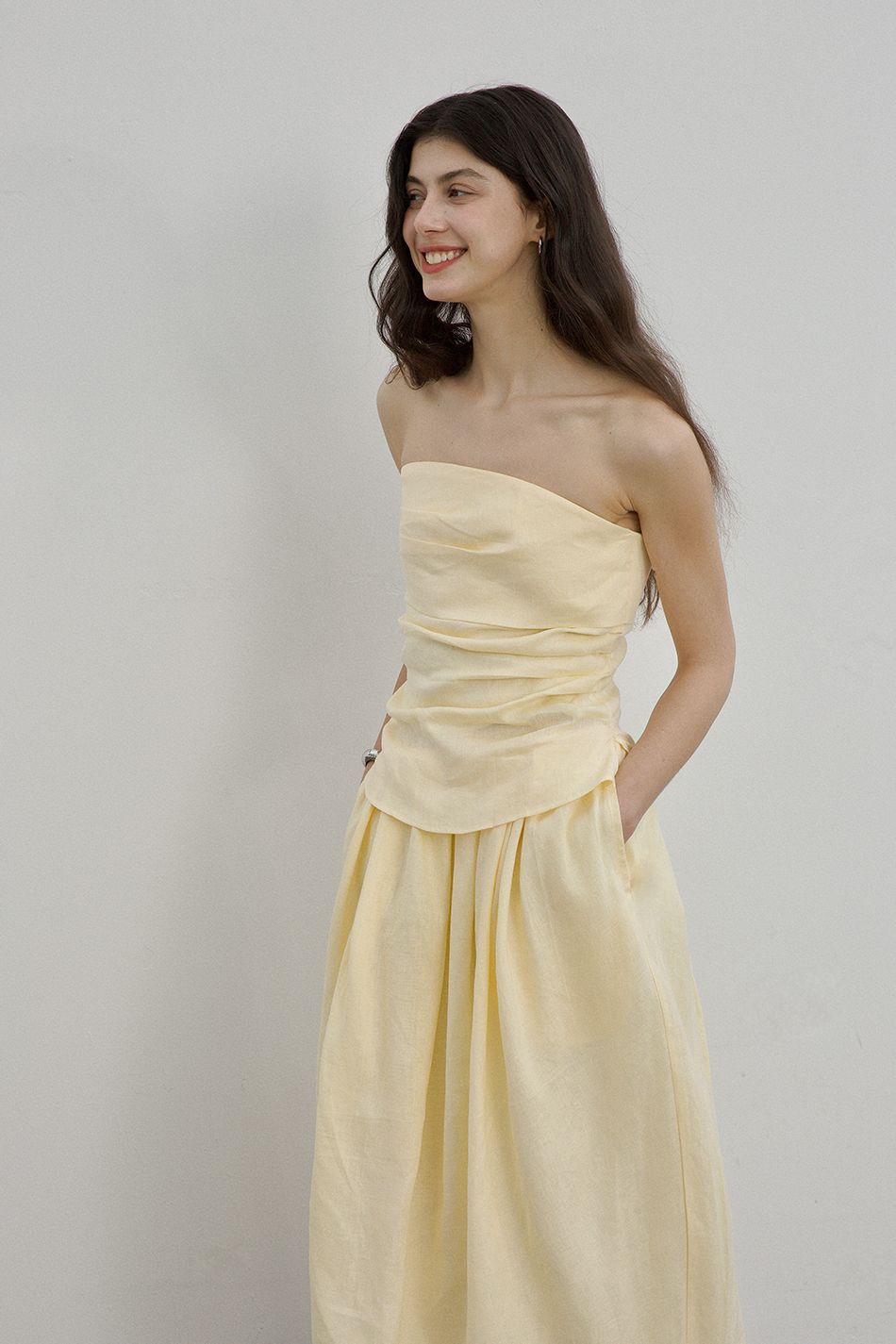 Bud linen dress yellow