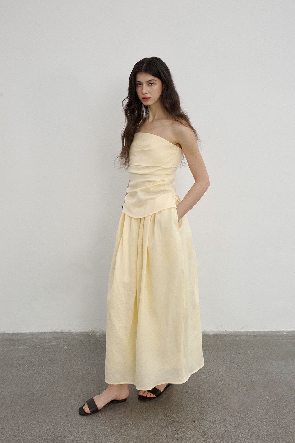 Bud linen dress yellow